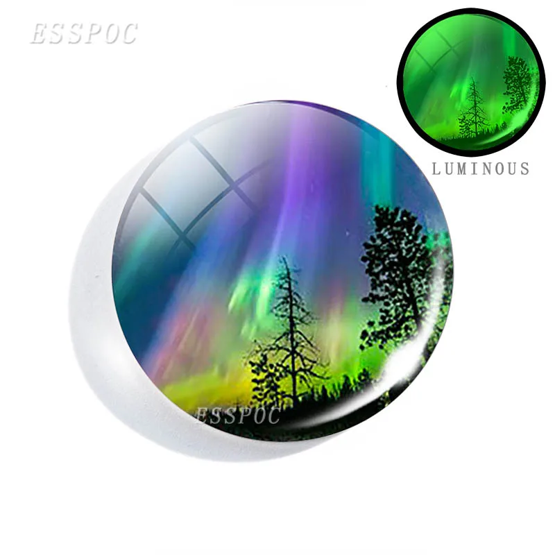 1PCS Northern Lights Luminous 25mm Glass Cabochon Handmade Jewelry Finding Glow In The Dark Supply for Making Accessories | Украшения и