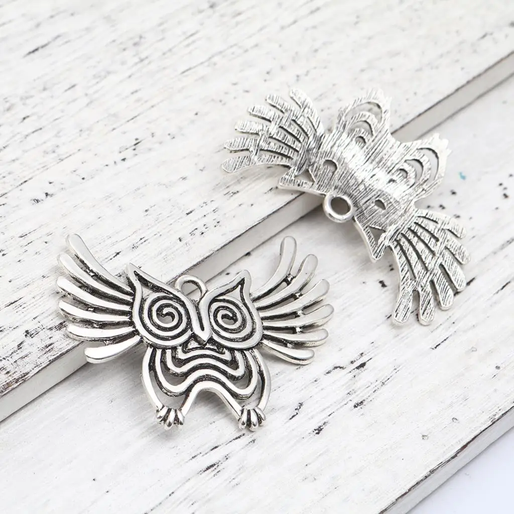 

2 PCs Owl Animal Charm Pendants Antique Silver Color Creative Classic Charms Jewelry For Jewelry Making Supplies DIY Accessories