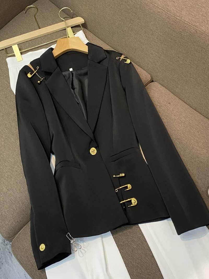 Высококачественные Звездные Модели черные осенне-зимние модели металлических