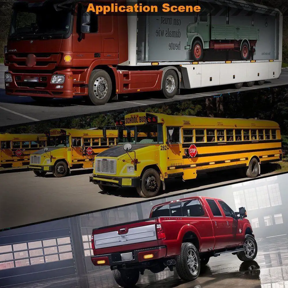 4X DC12-24V 36 Вт 12 Светодиодный Янтарный Автомобиль Грузовик Мотоцикл аварийный Маяк