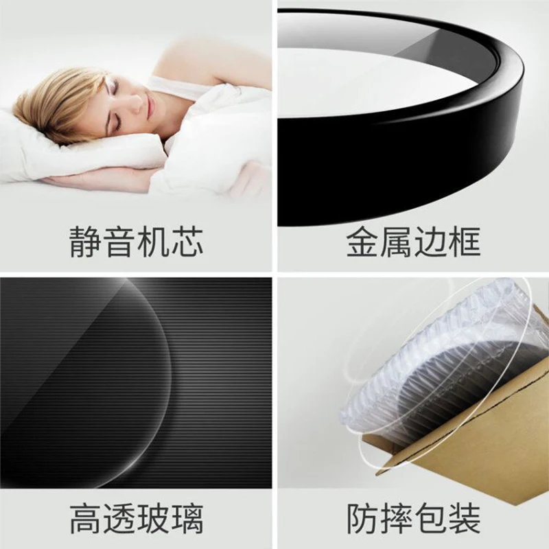 Большие настенные часы креативные современные металлические бесшумные для дома