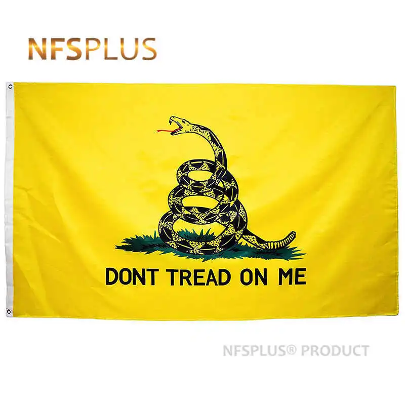 

American Flag Gadsden Dont Tread On Me Snake Printed Black Yellow Polyester 3x5 Ft Decorative USA Flags Banners United States