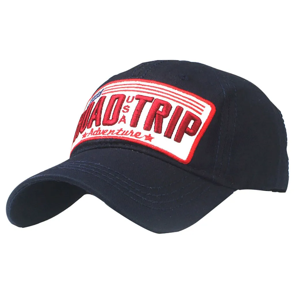 Adult Unisex Man And Woman Cap ROAO TRIP Embroidered Hats Adjustable Distressed Denim Harajuku Baseball Duck Tongue Hat#C45 | Аксессуары