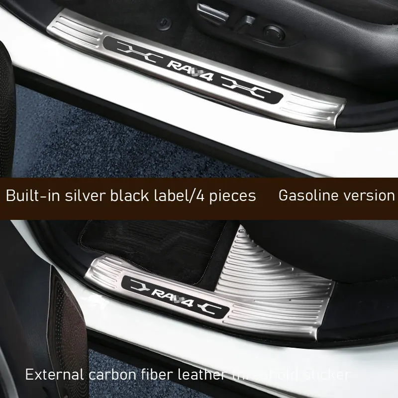 

For Toyota RAV4 2020 Stainless Steel Inside Door Sill Protector Pedal Scuff Plate Cover Trims Accessoriess Car Threshold