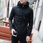 Весна-осень, Новое Стильное мужское пальто на молнии с капюшоном, куртка, Повседневная, Спортивная, для улицы, чистый цвет, тонкая, темпераментная, универсальная