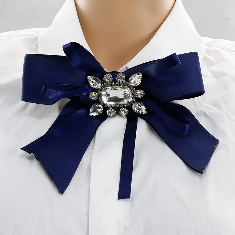 Новые корейские Хрустальные ленты корсаж винтажная ткань броши бант Для женщин