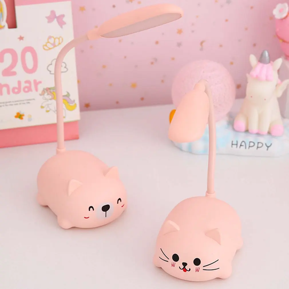 Adjustable Table Lamp Cartoon Cute Cat Night Light Usb Rechargeable Led Child Eye Protection Warm White Desk | Освещение
