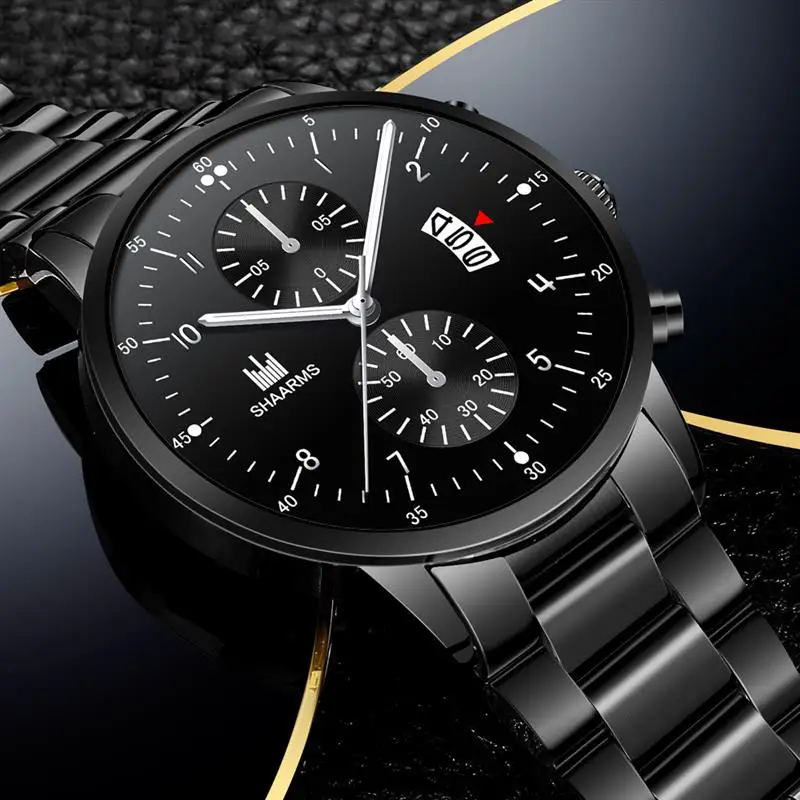 2019 роскошные золотые мужские часы из нержавеющей стали аналоговые кварцевые