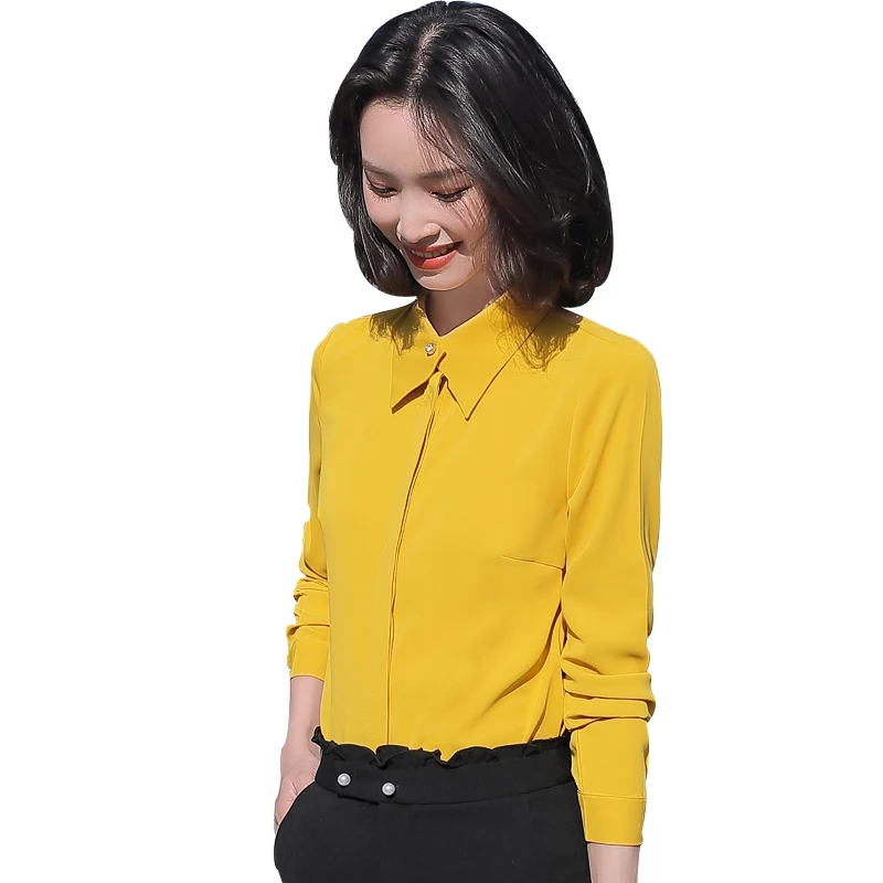 Women shirt Slim spring autumn Long sleeve OL Formal Business Blouses &amp Shirts Woman 981 | Женская одежда