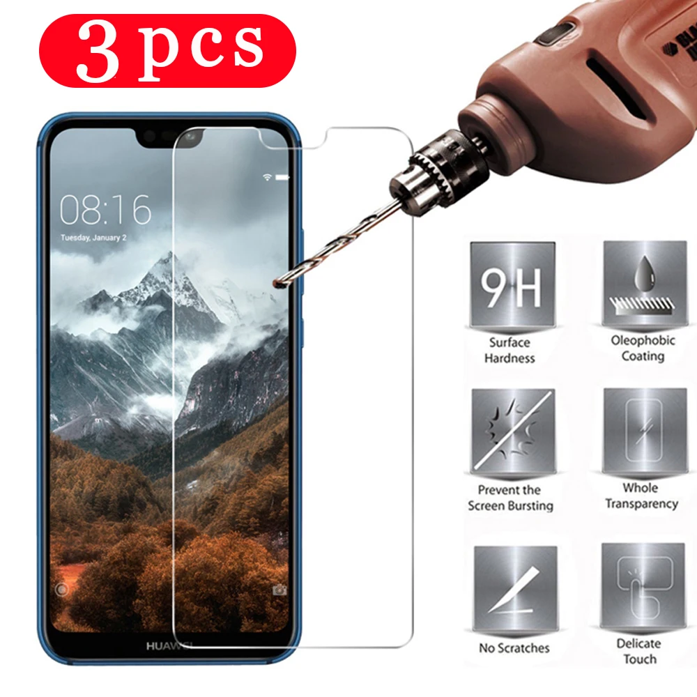 3 шт. 9H для huawei P20 P30 pro P40 lite E закаленное стекло plus Защитная пленка телефона экрана