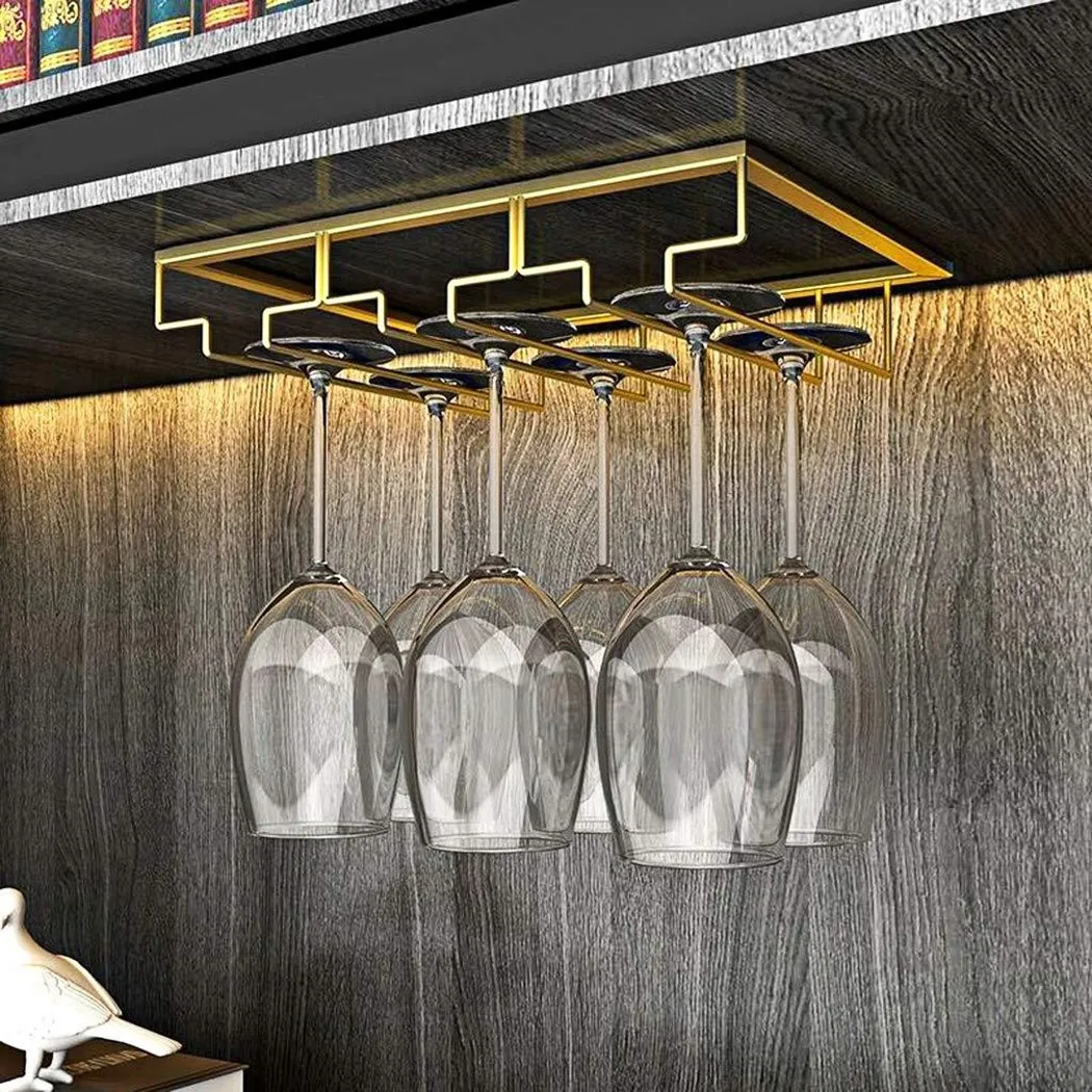 

Hanging Wine Glass Cup Rack Shelf Holder Hanger Organizer Under Cabinet Storage Upside Down Wine Glass Bar Hanging Cup Holder