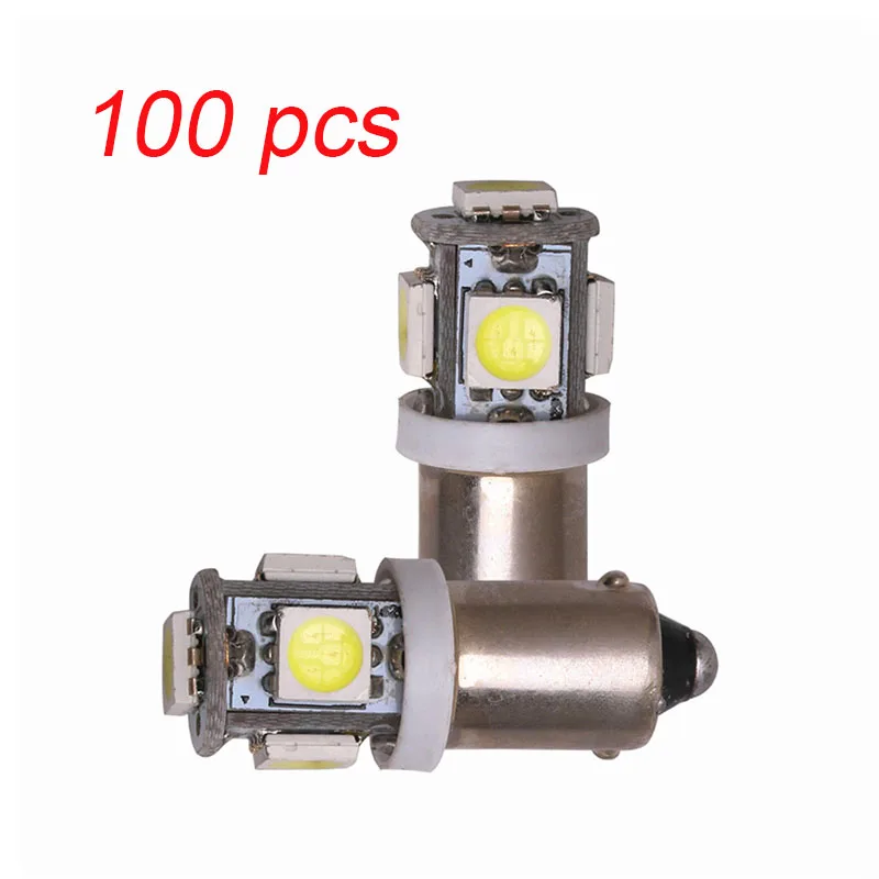 100 шт. BA9S T11 5050 5 SMD светодиодный белый светильник Автомобильная лампочка для