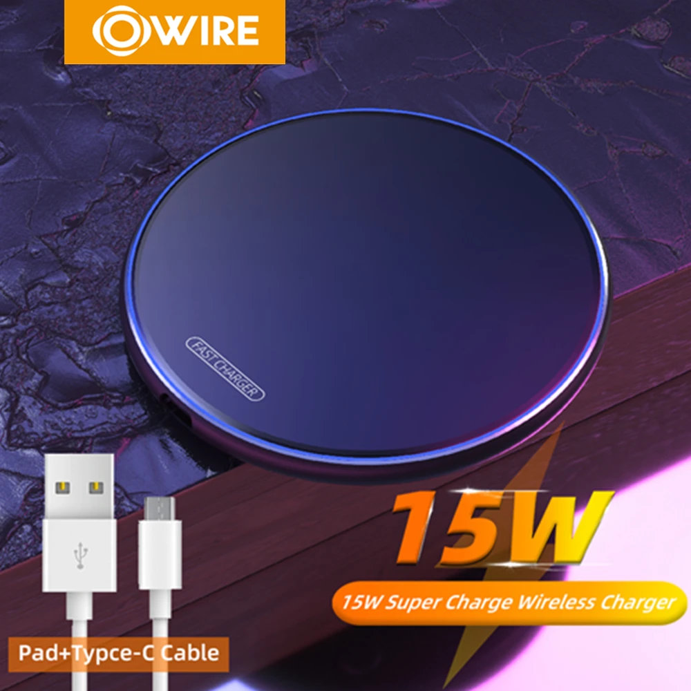 Беспроводное зарядное устройство OWIRE 15 Вт Индукционная Беспроводная зарядная