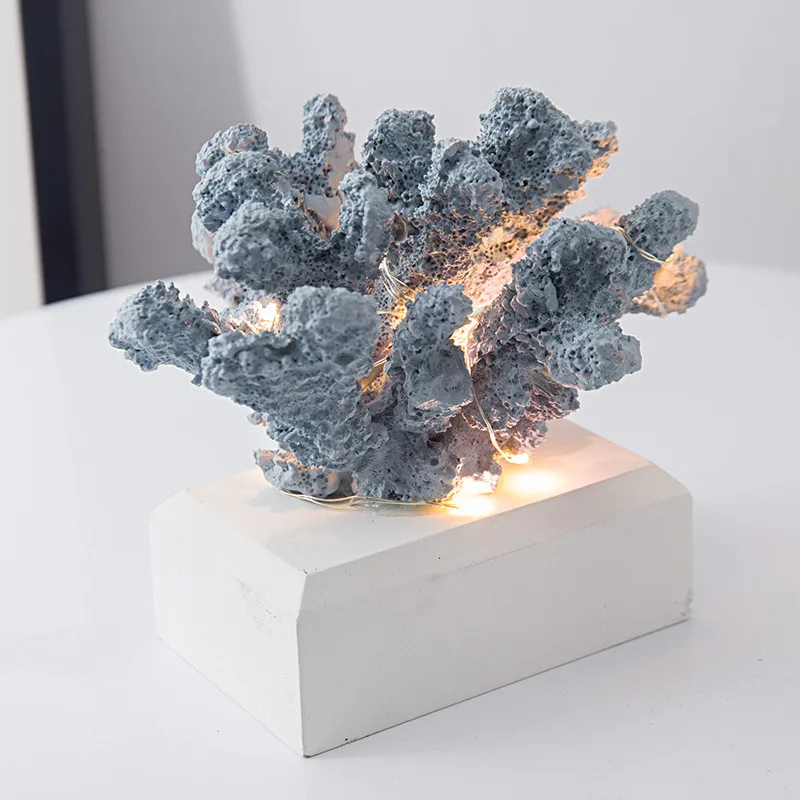 

Nordic Mediterranean Creative Simulation LED Coral Crafts Furnishings Home Living Room TV Cabinet Wine Cabinet Decor M3220