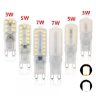 Диммируемая светодиодная лампа G9 SMD2835 для люстры, 10 шт., 3 Вт, 5 Вт, 7 Вт, 110 В переменного тока, точесветильник светильник для замены галогеновых ламп 20 Вт, 30 Вт