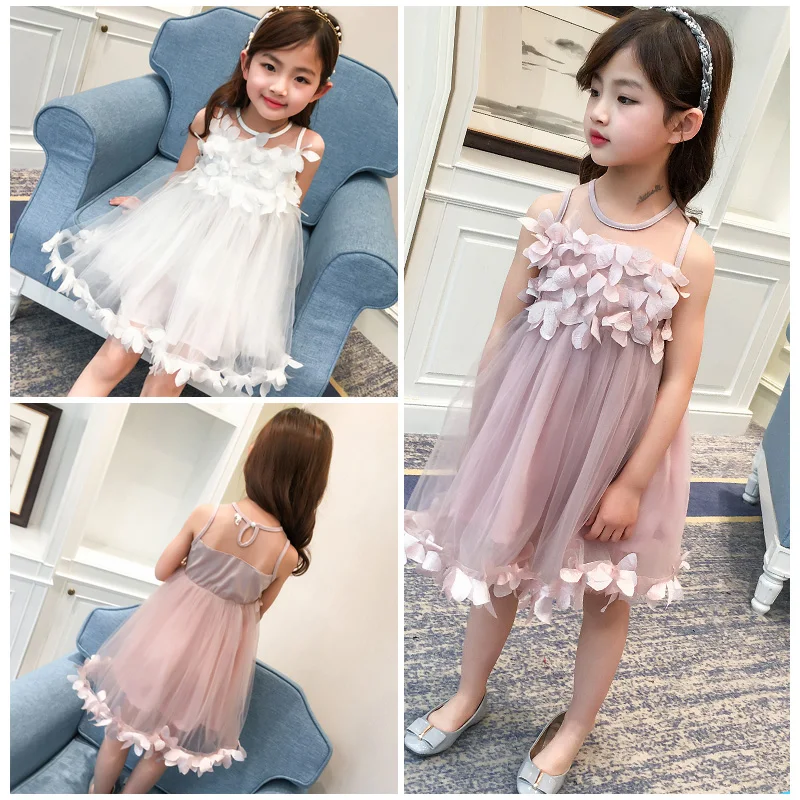 

Summer fashion new princess lace dress children flower skirt girls retro children's clothing wedding party prom dress wholesale