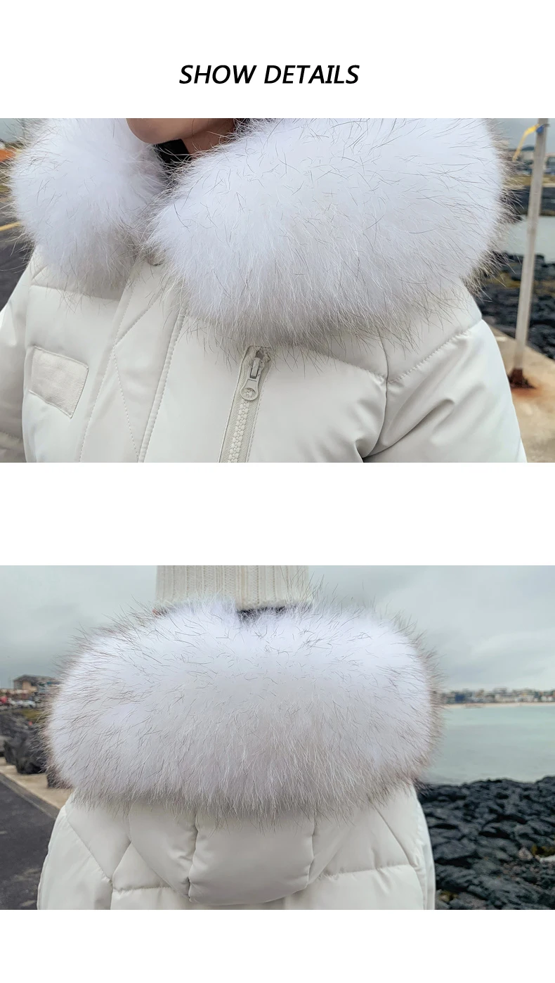 JOJX 2019 новый тонкий большой меховой воротник зимняя куртка для женщин с капюшоном
