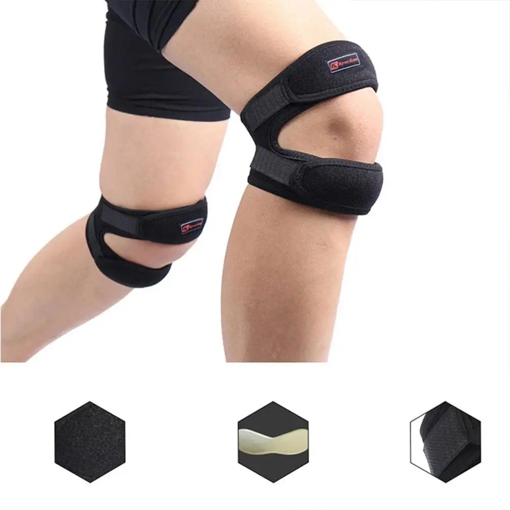 

Double Patella Breathable Flexible Knee Brace Strap Pain Soreness Reduce Pad Supplies Support Exercise Pressure Help Fitness