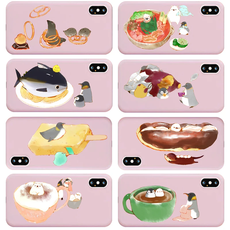 Мягкий силиконовый чехол для телефона с мультяшными животными печатью пингвином
