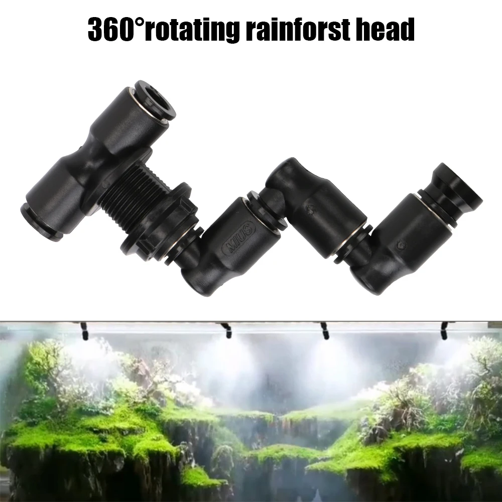 

Cooling System Fogger Mist Sprinkler Spray Nozzle System Rainforest Tank 360° Adjustable Reptiles Aquarium Aquatic Pet