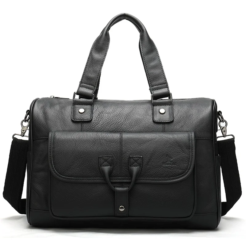 100% Genuine Leather Briefcase Men Bag Office Bags For Men Laptop Bag Leather Man Briefcase Messenger Briefcases Hangbag    8666