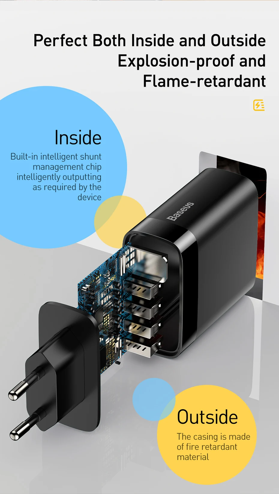 Baseus USB зарядное устройство 6A быстрое зарядное устройство ЕС адаптер для iPhone11 4 порта настенное зарядное устройство для samsung huawei путешествия быстрое зарядное устройство для телефона