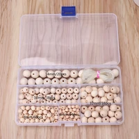 220pcs natural round loose wood beads jewelry making bracelet necklace with box seed beads