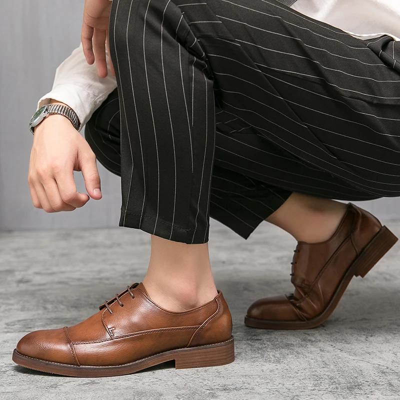 

FIXSYS классические туфли с острым носком; Мужские оксфорды из матовой кожи на шнуровке; Обувь в деловом стиле мужские туфли ручной работы; Лоф...