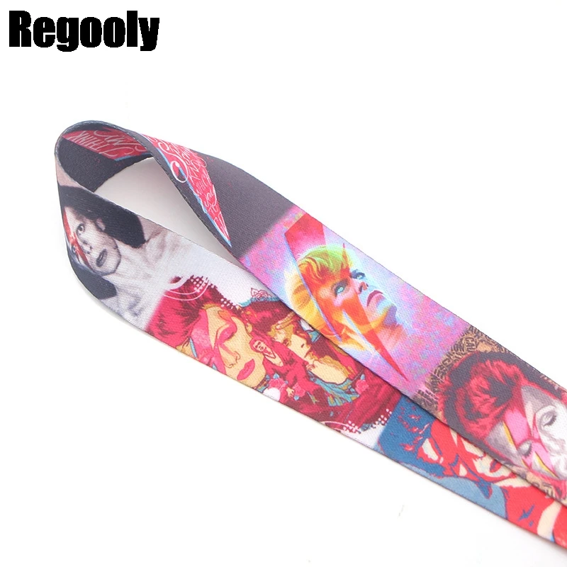 

David Bowie Neck keychain necklace webbings ribbons Anime Cartoon Neck Strap Lanyard ID badge holder Keychain Lanyards