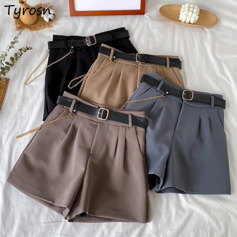 

Шорты женские плиссированные с завышенной талией, элегантные модные простые повседневные Элегантные Короткие штаны в французском стиле ре...