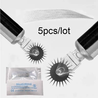 5pcs semi permanent makeup disposable microblading needle roller easy color microblading blades for fog eyebrow neddles 6 3mm