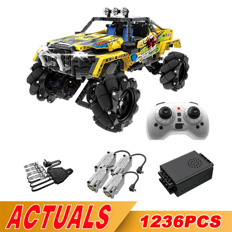 NEW 1236PCS Stunt drift 4X4 X-Treme Off-Roader Model High-tech RC Buggy Building Blocks Bricks Education Toys Kids DIY Gifts | Игрушки и