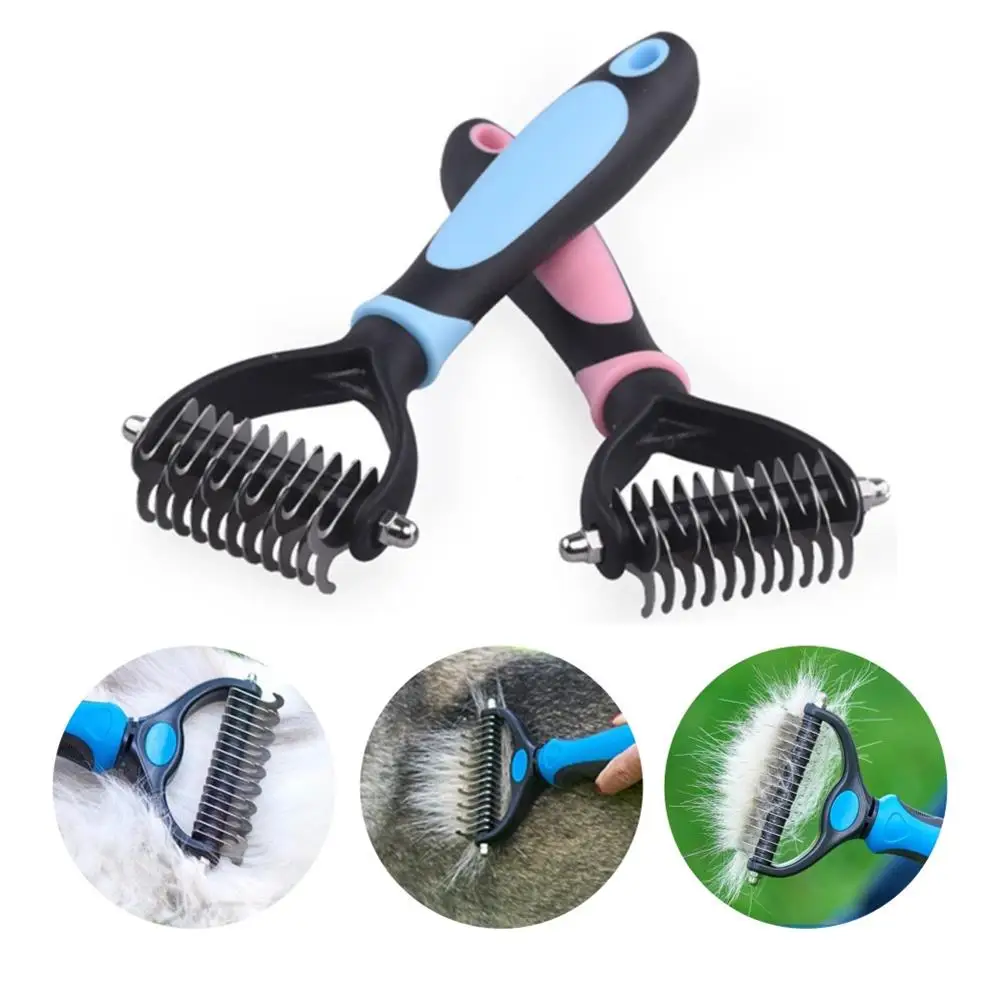 Dog Cat Comb Pet Fur Knot Cutter Grooming Shedding Tools Hair Remover Brusher Double sided Hairdressing Pet Comb Brush
