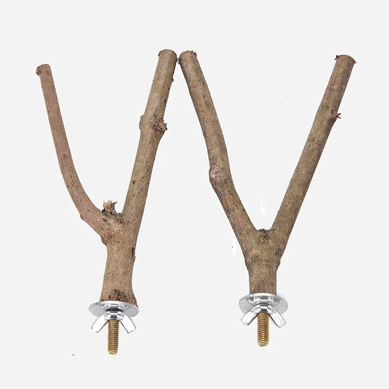 Hot sale 1pc Pet Parakeet Budgie Hanging Play Toys Parrot Wooden Resk Holder Perches Platform Bird Cage Wood Branch Stand Perche | Дом и сад