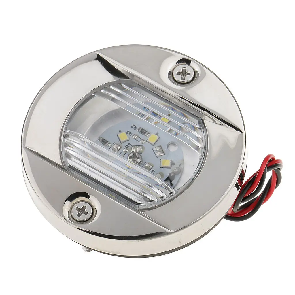 

DC 12V IP66 Marine Boat Transom LED Stern Light Round Stainless Steel Cold White LED Tail Lamp Taillight Yacht Accessories