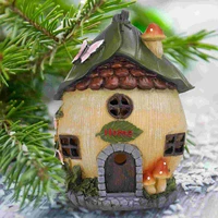 1pc outdoor solar miniature fairy garden mushroom house light ornament