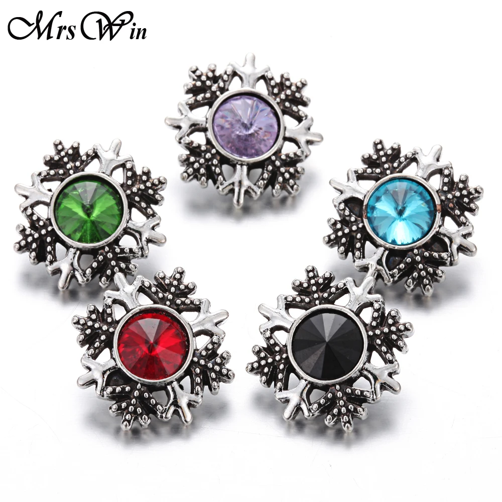 6 шт./лот новинка Рождественская кнопка ювелирное изделие стразы снежинка Цветок