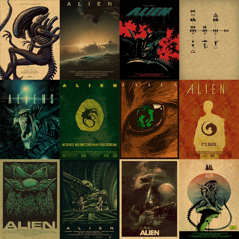 

Постер Alien (1979) из крафт-бумаги, винтажный постер по мотивам фильма инопланетян, настенные наклейки, украшение дома, комнаты, художественный ...