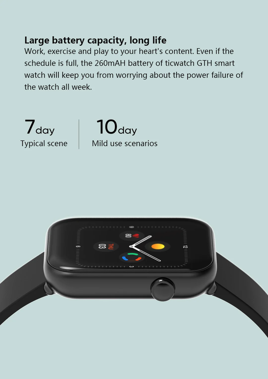 Youpin ticwatch gth relógio inteligente corpo detecção