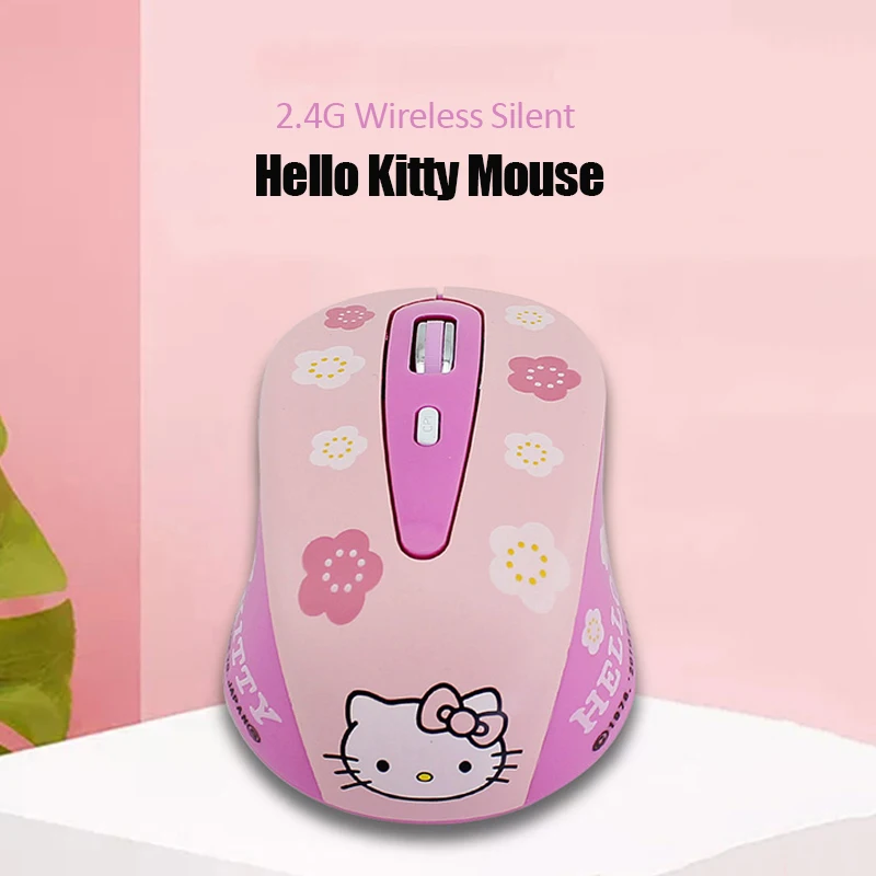 

Wireless Mouse For Girl Pink Gift 2.4G Hallo Kitty Cute Mini Mause Creative Ergonomic Computer Silent Mice For Laptop MAC