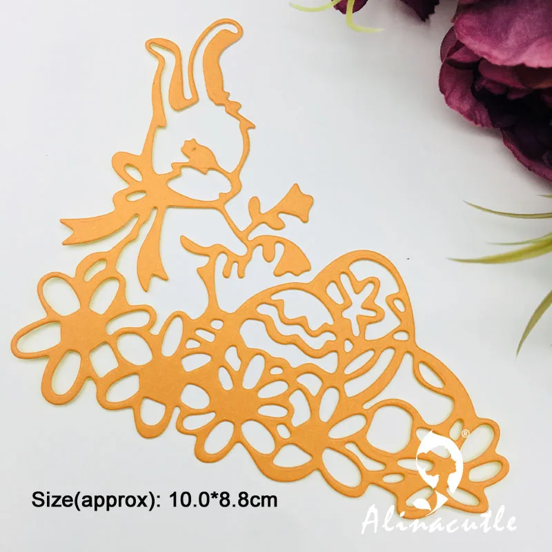 Металлическая высечка Пасхальный кролик яйцо цветок скрапбукинг бумажные