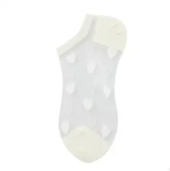 10pairs/lot korean style woman glass heart socks female Glass Silk Socks Ultrathin Transparent Crystal Lace socks
