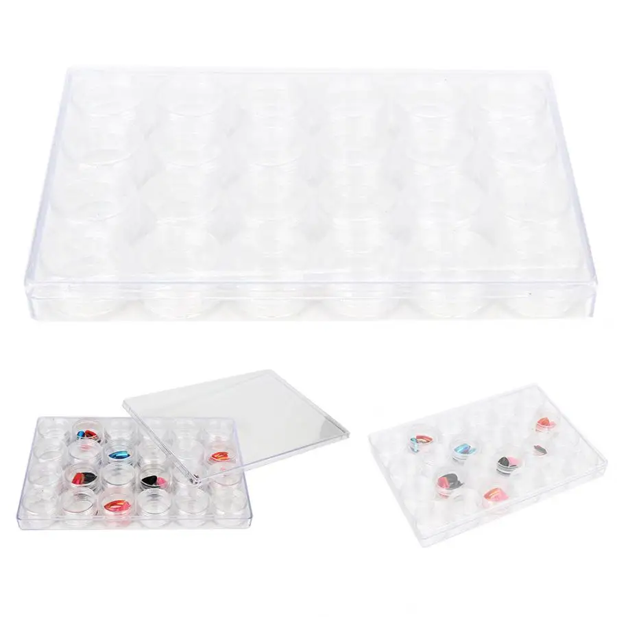 24 Сетки для ногтей Стразы с блестками Органайзер контейнер дизайна круглая