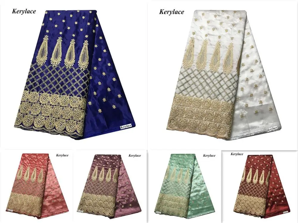 Новейший дизайн хлопка светло-фиолетовая африканская кружевная ткань George для