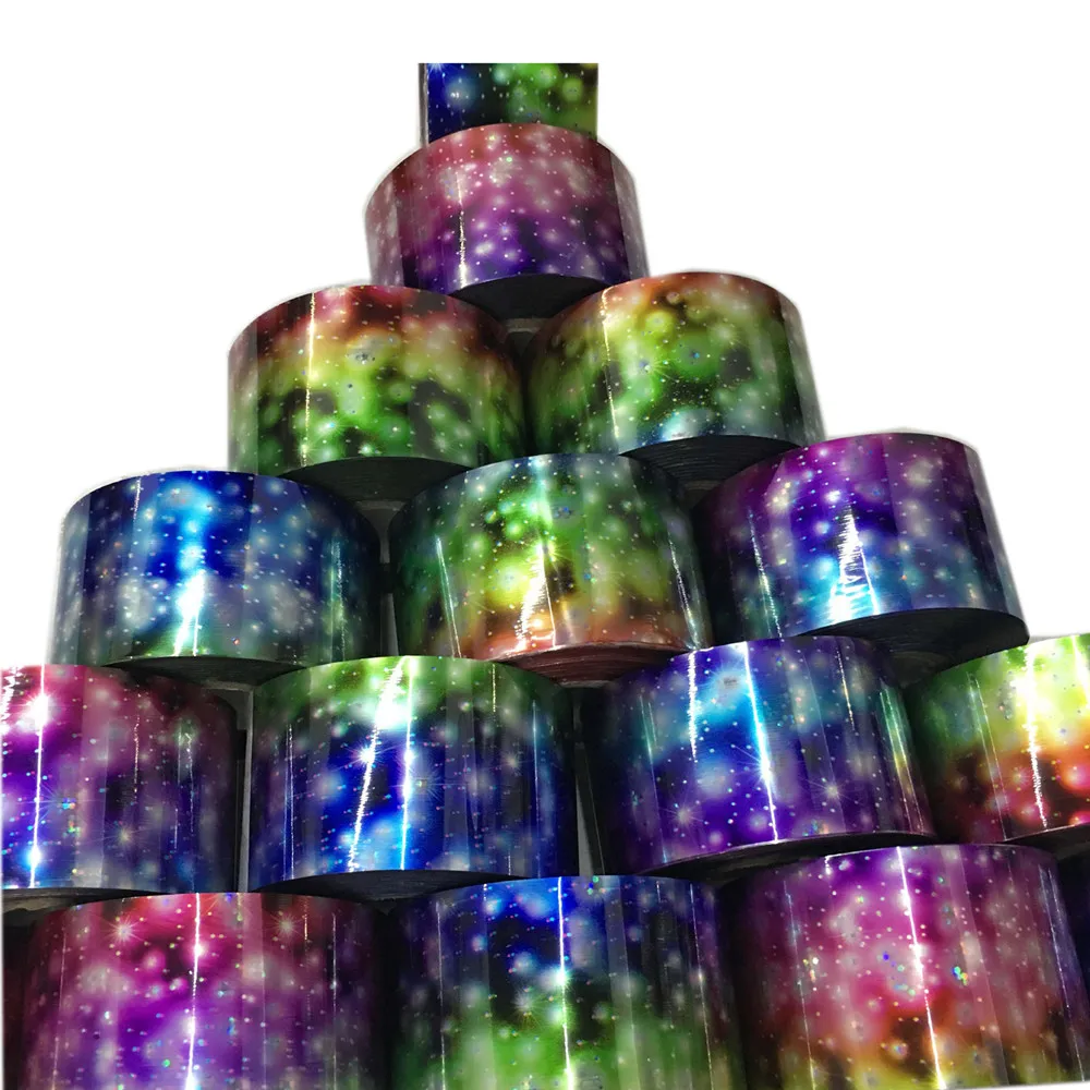 16 рулонов фольги для ногтей с лазерным блеском звездное небо 120 м * 4 см