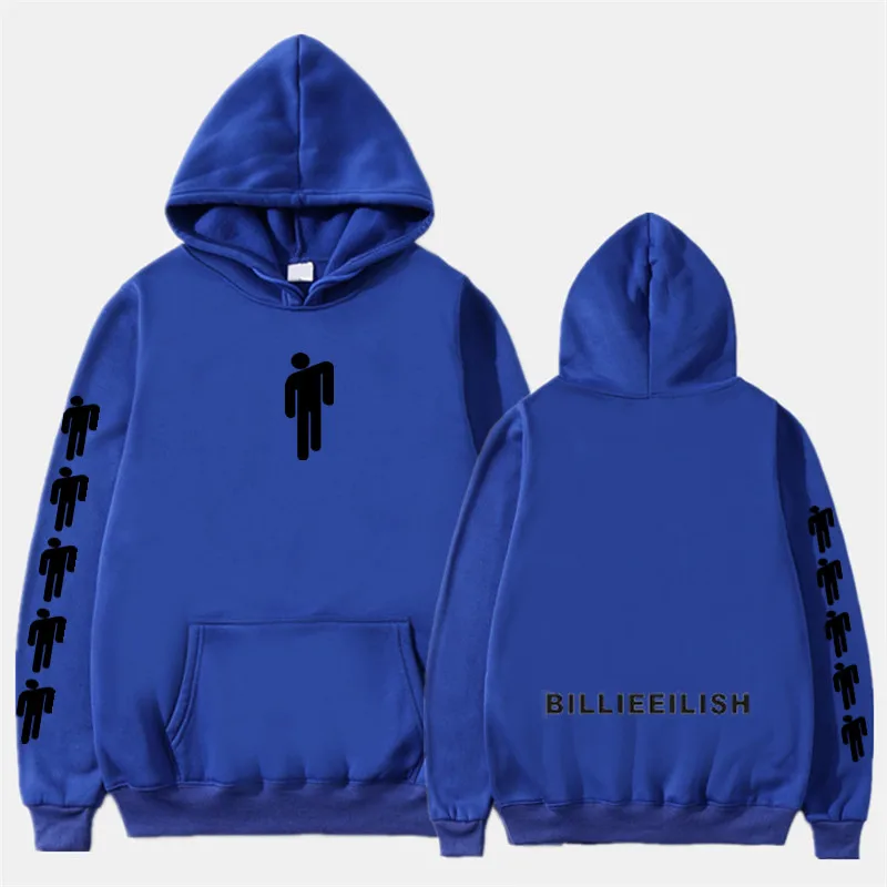 4Royal blue Новинка года, толстовка с капюшоном Billie Eilish, модные толстовки с принтом для женщин и мужчин, толстовки с длинными рукавами, лидер продаж, Повседневная Уличная одежда Sudadera Hombre - Цвет: 4Royal blue