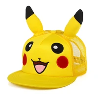 pokemon pikachu baseball cap peaked hat cartoon anime character flat brim hip hop hat couple outdoor sports cap birthday gifts