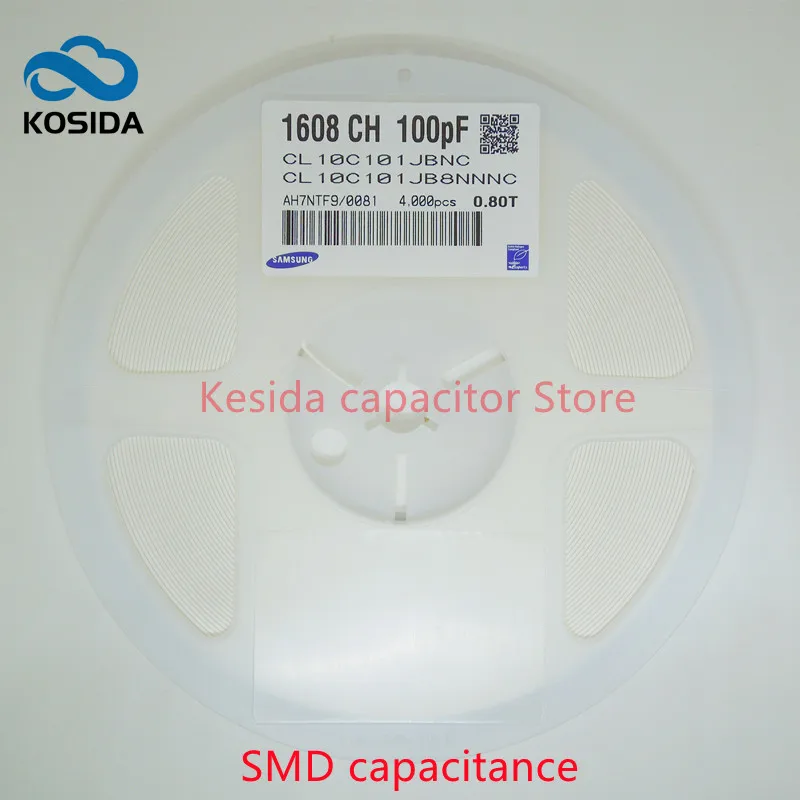 

Керамический конденсатор 4000 шт./лот 0603/1608 101J 100PF 5% COG/NPO 50V SMD MLCC CL10C101JBN8NNNC, новый и оригинальный