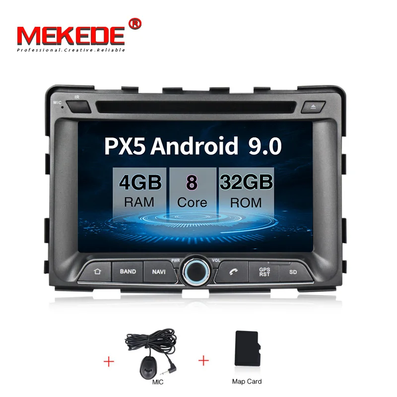 MEKEDE 1024x600 Android 9,0 Octa Core PX3 Fit SsangYong RODIUS автомобильный dvd-плеер навигация gps поддержка 4G радио - Цвет: 32G  DVD