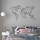 Геометрическая Настенная Наклейка большого размера, Карта мира, виниловая роспись, съемные наклейки, аксессуары для украшения дома, гостиной комнаты, спальня